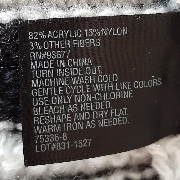 WORTHINGTON Short Black & White Striped Pullover Sweater; Size Large - Picture 4 of 4